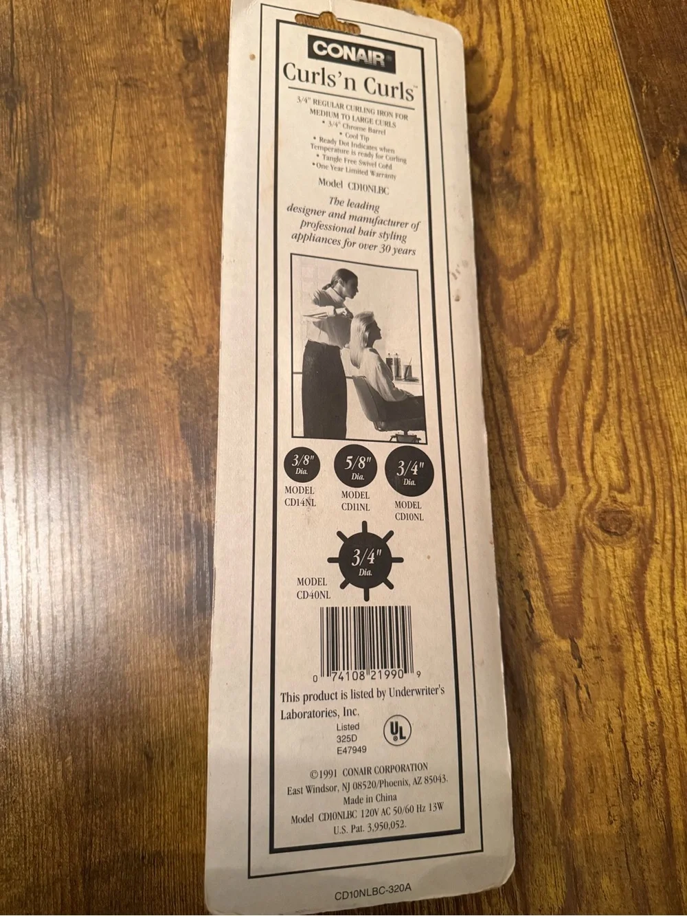Vintage 1991 Conair Curls ’n Curls 3/4” Curling Iron CD10NLBC Sealed New